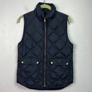 J. Crew Navy Blue Puffer Zip Front Vest XS
